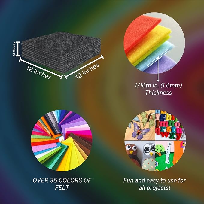 FabricLA Acrylic Felt Sheets for Crafts