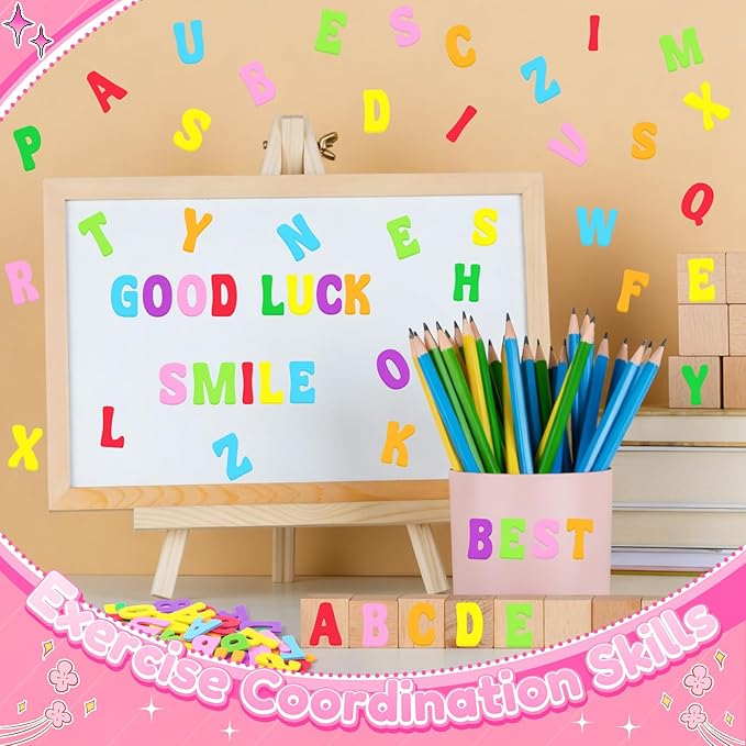 Letter Stickers, 3D Self-Adhesive Alphabet Stickers