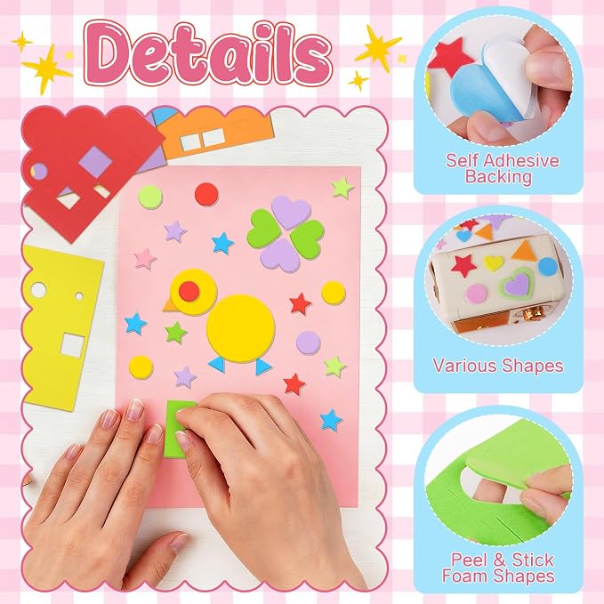 815cs Foam Shape Stickers, Self Adhesive EVA Foam Stickers