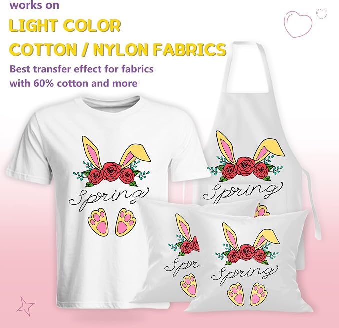 HTVRONT Heat Transfer Paper for Light T Shirts