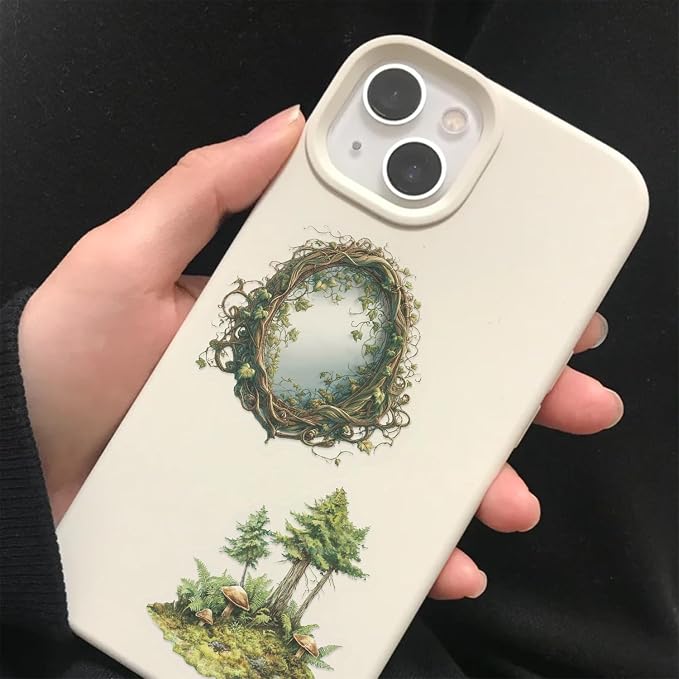50PCS Forest Stickers PET Transparent Stickers Vintage Fantasy Forest Decals