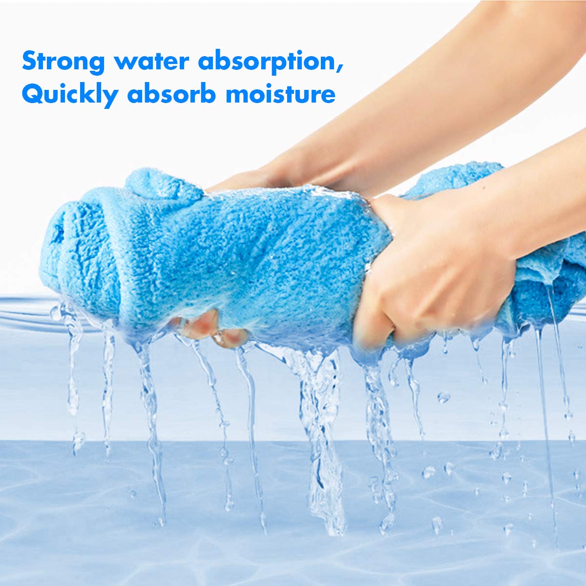 ROMASA Toddler Hooded Bath Towel Ultra Soft Towel Highly Absorbent Bathrobe Blanket for Boys Girls- 27.5" x 55"(Blue Shark-Shape)