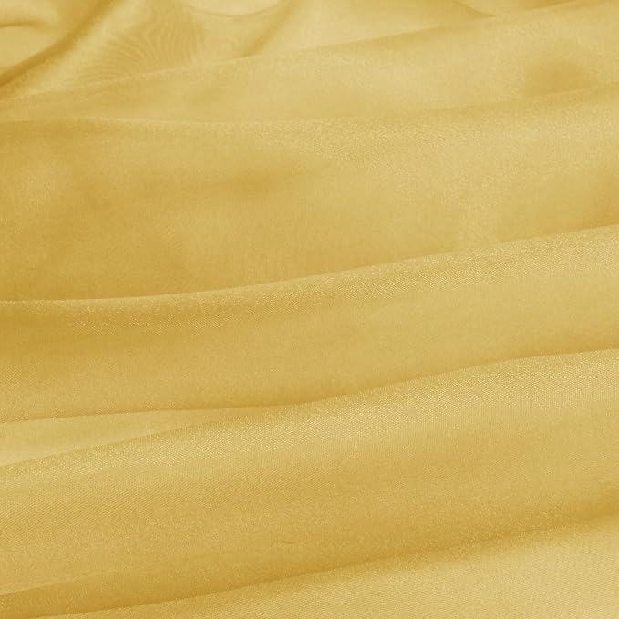 VACVELT Gold Sheer Organza Fabric by The Yard 60" Wide | Semi-Transparent