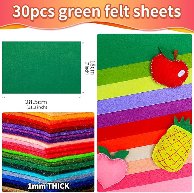 IOOLEEM Green Felt Sheets