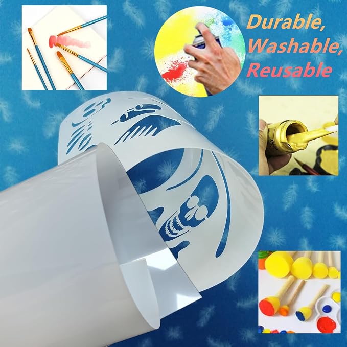 BANLTRE 18"x48" 5 Pieces Frosted Blank Stencil Translucent Acetate Mylar