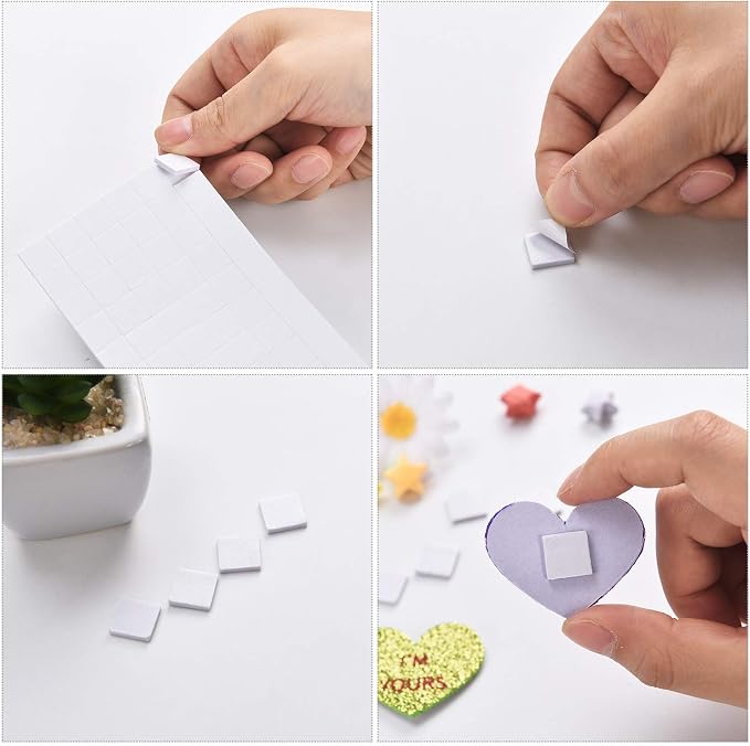 8 Sheets Foam Dots Squares, Adhesive 3D Foam Squares, 2 Sizes, Scrapbook |