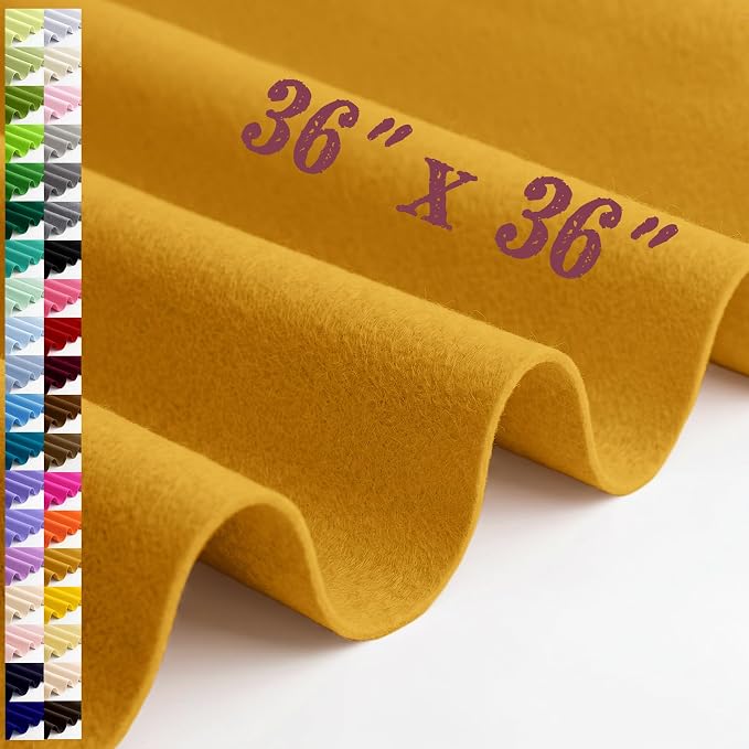 Large Felt Fabric Sheet 36 x 36 Inch, 1.6mm Thick | Soft nonwoven felt