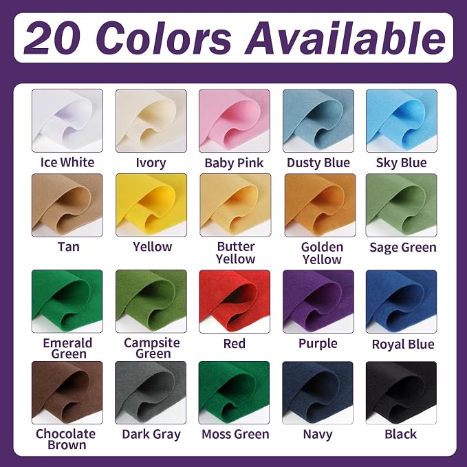 Purple Fabric Sheet 36" X 36", 1.4mm Thick Large Soft Durable Flexible Craft
