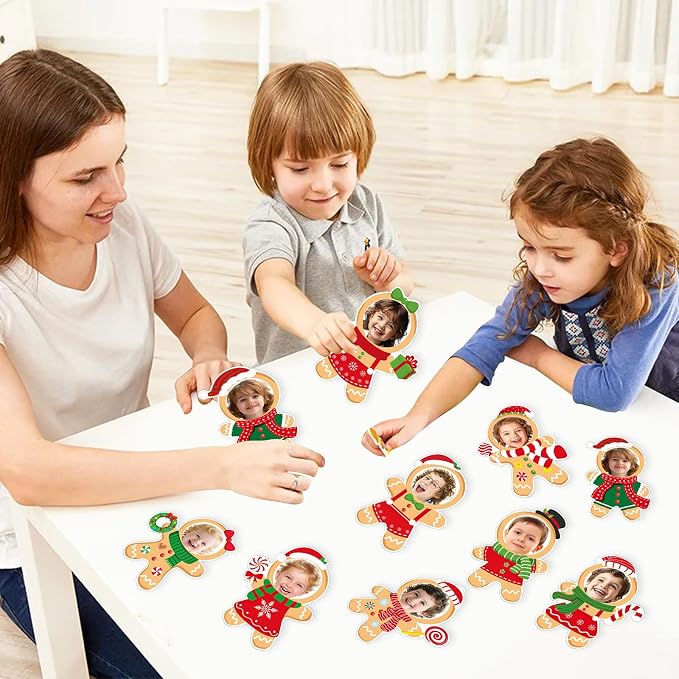 54Pcs Christmas DIY Paper Cutouts, Christmas Gingerbread Man Cut Outs Bulletin