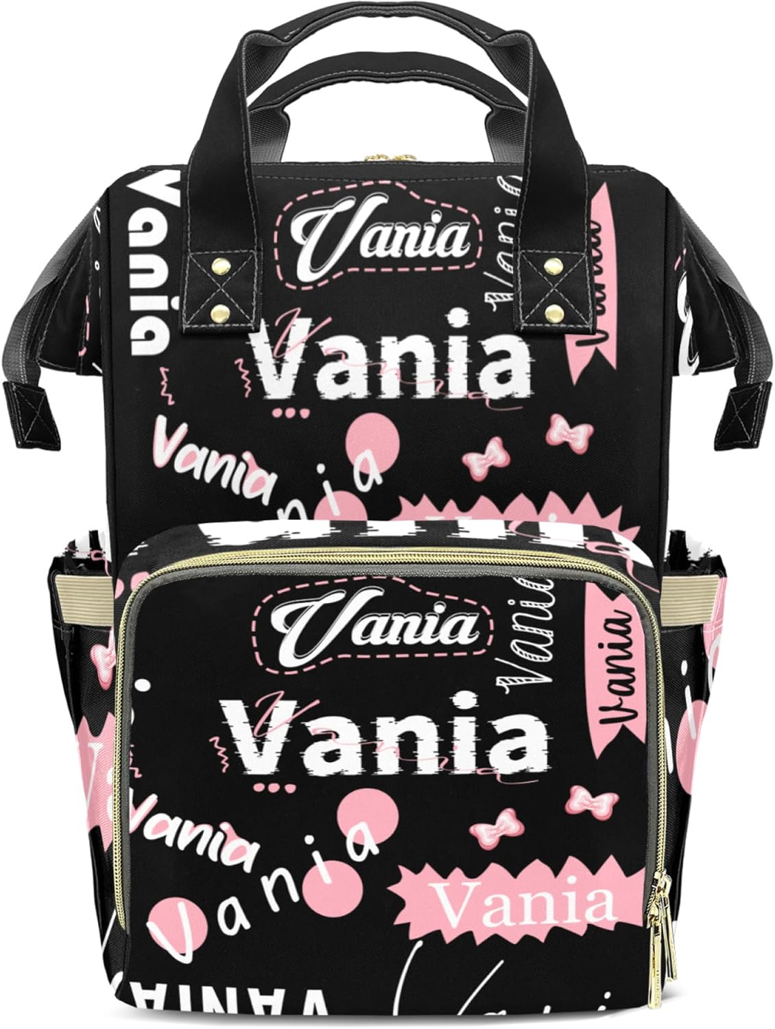 Custom Diaper Bag Backpack for Baby Boys Girls, Personalized Name Cute Cartoon Large Nappy Nursing Organizer Mommy Bags, Waterproof Travel Daypack for Dad Mom Gifts