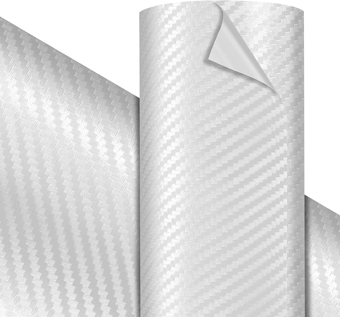 VViViD Premium 3D White Carbon Craft Vinyl Roll 1ft x 5ft – Bubble-Free Air