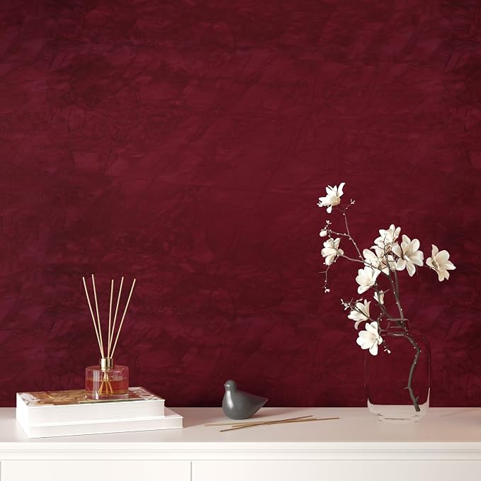 CHIHUT Dark Red Velvet Drawer Liner Soft Creased Velvet Contact Paper