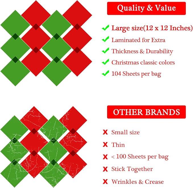 Outus 104 Pcs Colored Cellophane Sheets Cellophane Wrapping Paper
