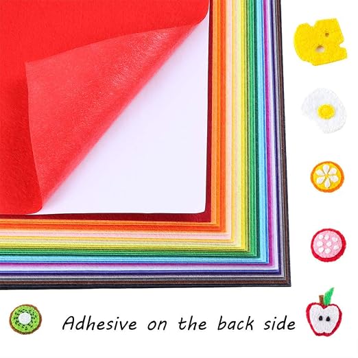 Caydo 30 Pcs 8" X 12" Adhesive Backed Felt Fabric Sheets, Adhesive Felt |