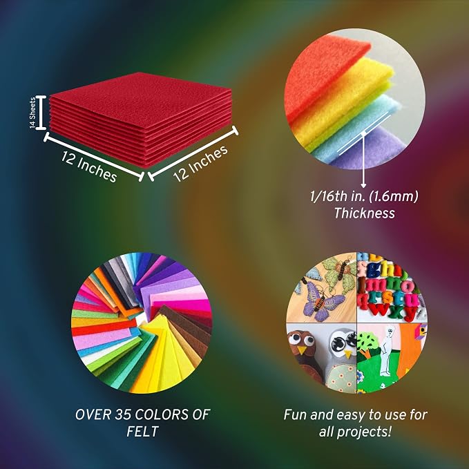 FabricLA Acrylic Felt Sheets for Crafts