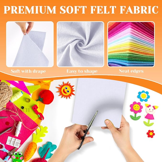 IONTACH 9" X 12" Soft Felt Sheets 1.6mm Thick | Felt Fabric