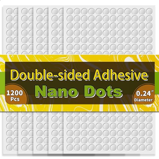 Piteno® 1200Pcs Double Sided Adhesive Dots, 0.24" Clear Removable Sticky