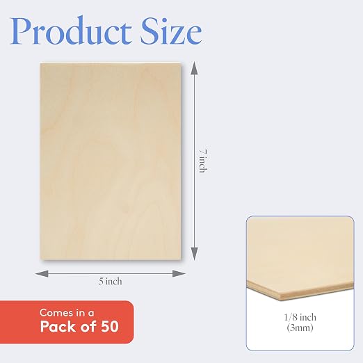 Baltic Birch Plywood, 3 mm 1/8 Craft Wood, B/BB Grade Baltic Birch Sheets