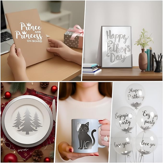 Silver Permanent Adhesive Vinyl, Party Decorations, Scrapbooking & DIY Crafts