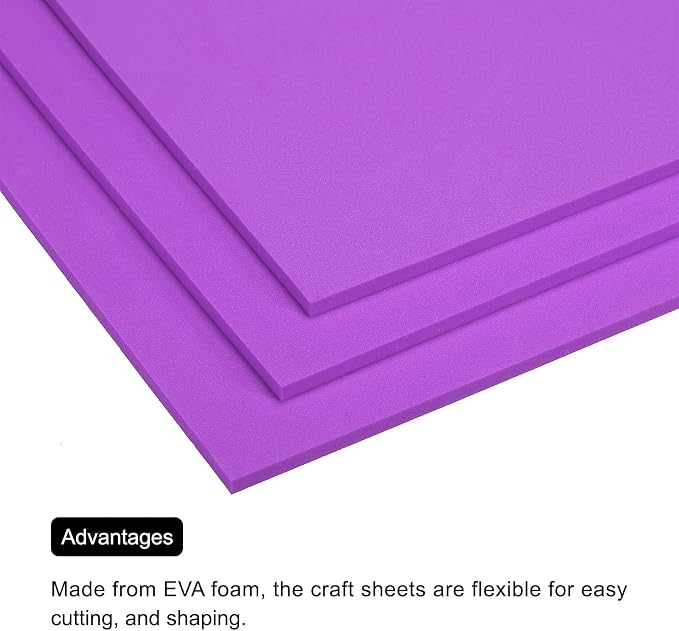 MECCANIXITY EVA Foam Sheets Purple 9.8 Inch x 9.8 Inch 5mm Thick Crafts Foam