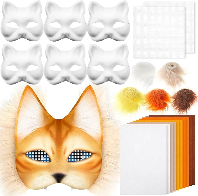 Seenelling DIY Therian Mask Kit Blank Cat Mask