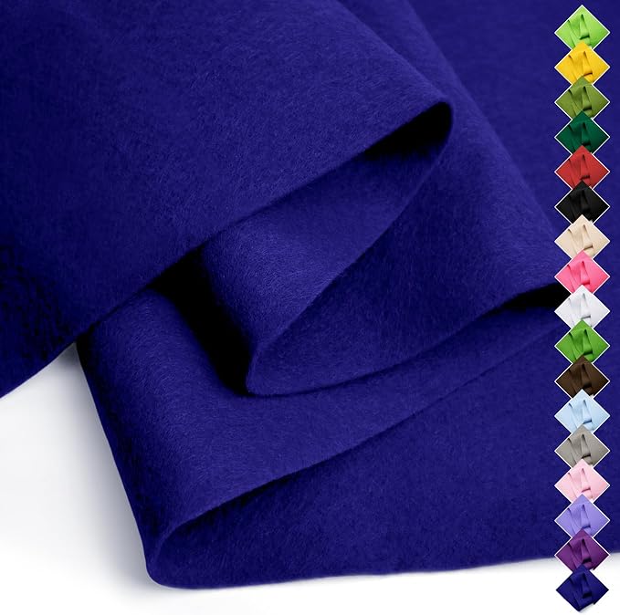 Soft Felt Fabric Sheet 18" x 36", 1.6mm Acrylic Craft Felt, Royal Blue | Soft