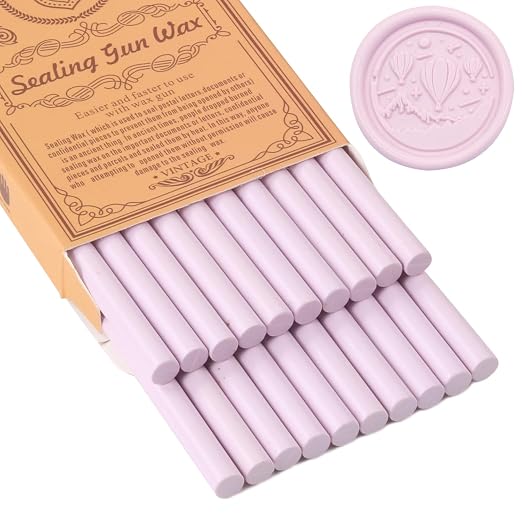 Pink Sealing Wax Sticks, WASOHLING 20Pcs Glue Gun Wax Seal Sticks