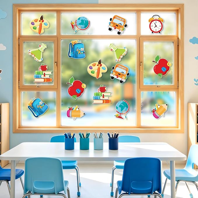 54Pcs Back to School Cutouts, Classroom Theme Bulletin Board Decoration