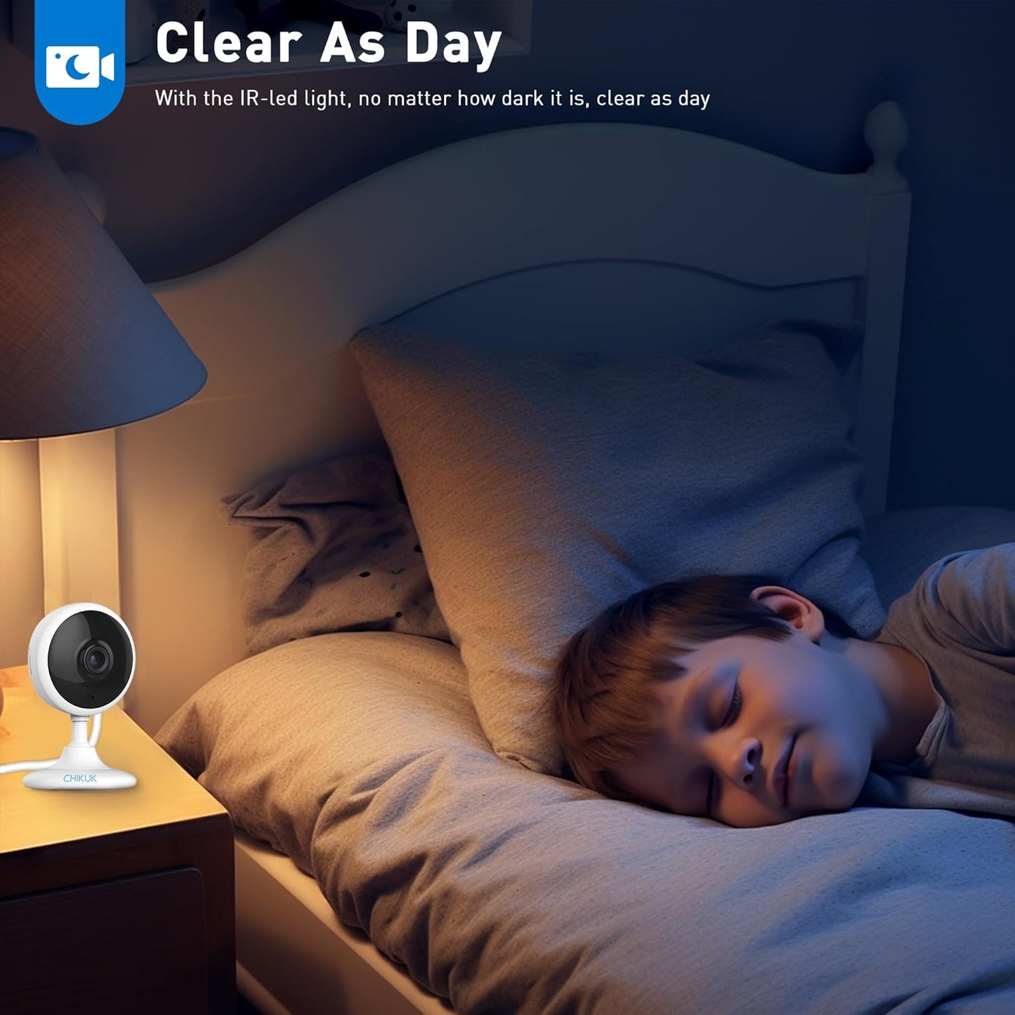 WiFi Security Camera 2K, Indoor Home Cameras for Dog/Pet/Elder/Baby Monitor, Upgraded Smart Siren with Phone App, Advanced Night Vision, SD/Cloud Storage, Alexa Compatible