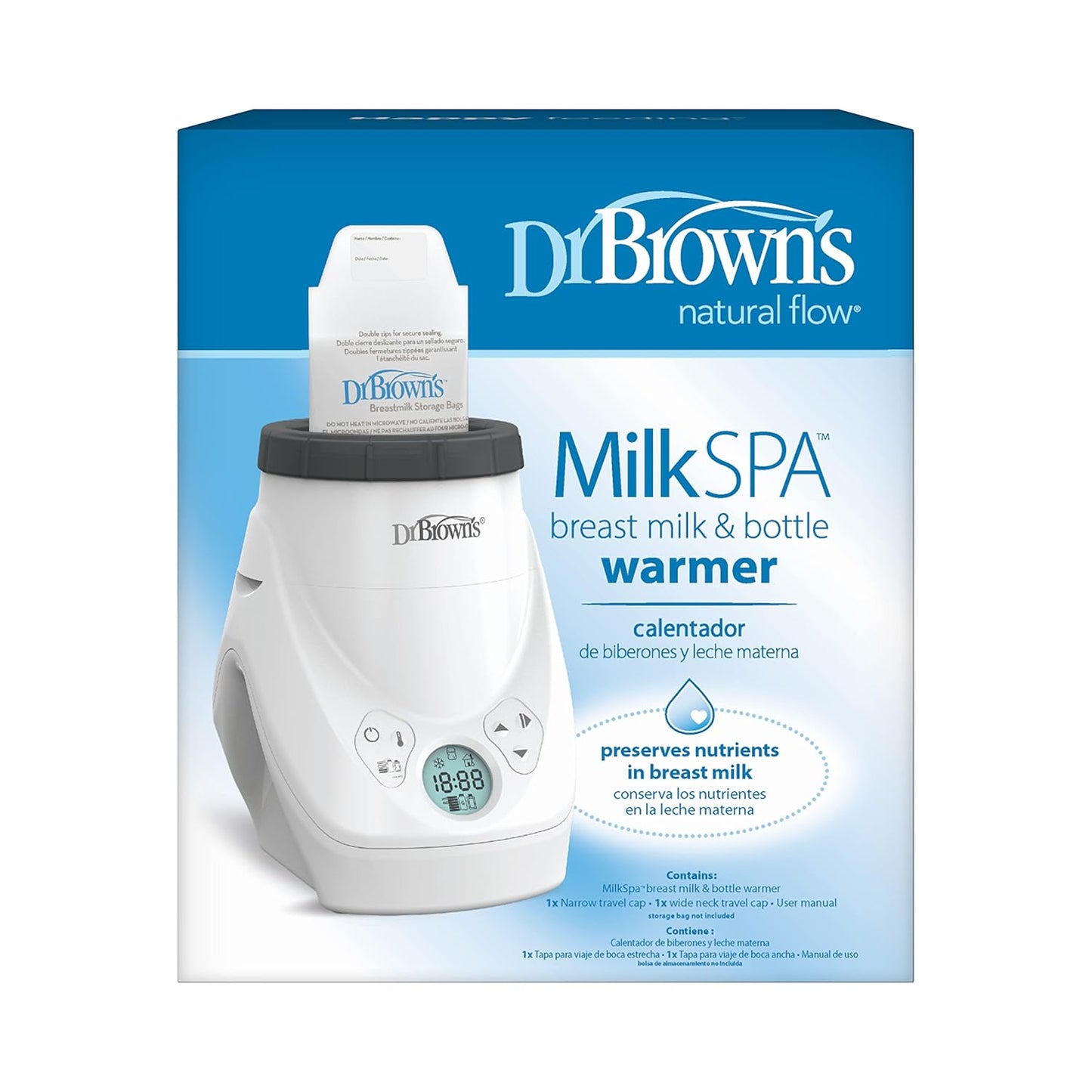 Dr. Brown's Natural Flow MilkSPA Breastmilk and Bottle Warmer with Even and Consistent Warming
