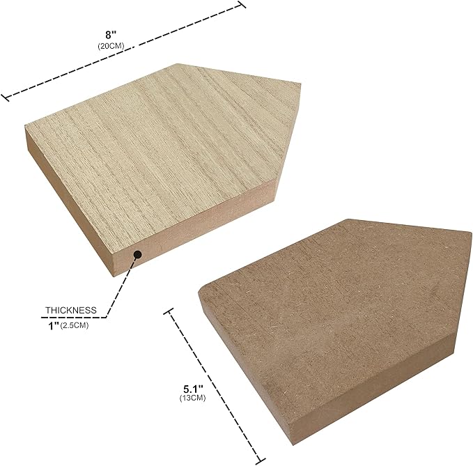 4 Pack 8 Inch Wooden House Shape Block Unfinished Wood Farmhouse Cutouts