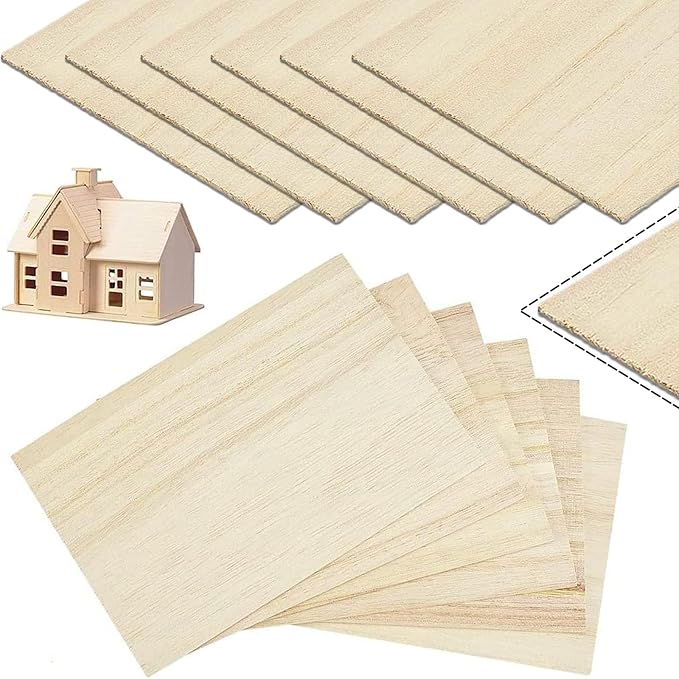 Basswood Sheet 12 Sheets 200x100x1mm Unfinished Balsa Wood