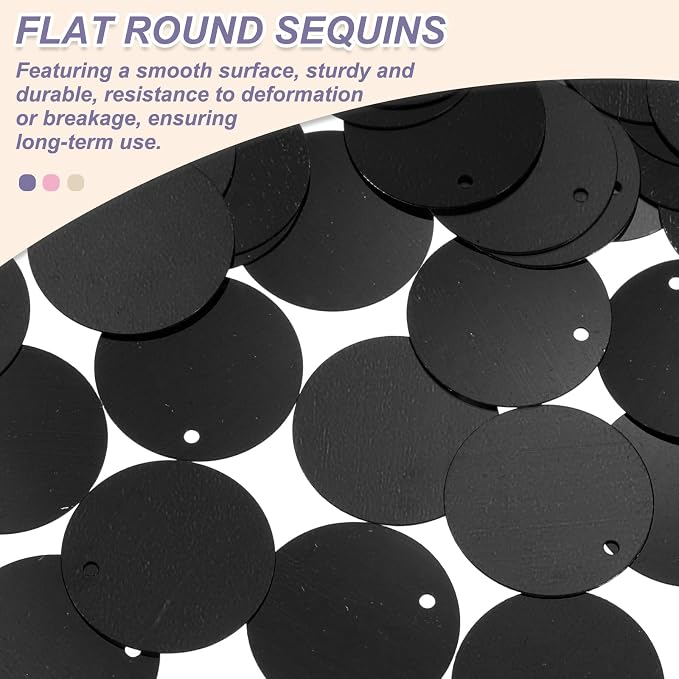 MECCANIXITY 700 Pcs Flat Round Sequins 15mm/0.6 Inch Loose Paillettes Craft