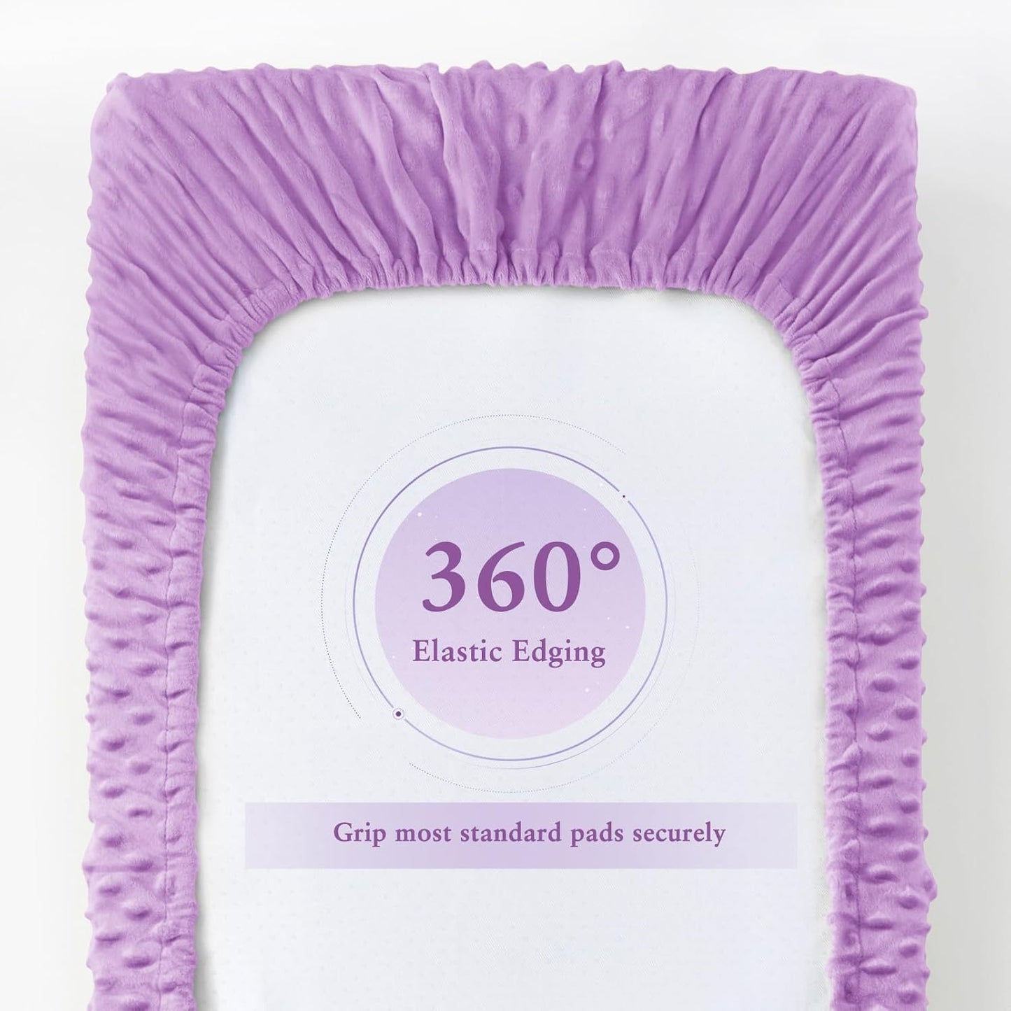 Homiest 2 Pack Changing Pad Cover, White + Light Purple Changing Table Sheets, Ultra Soft Fleece Minky Dot Fabric, Breathable Comfortable Diaper Pad Cover for Girls and Boys, Machine Washable