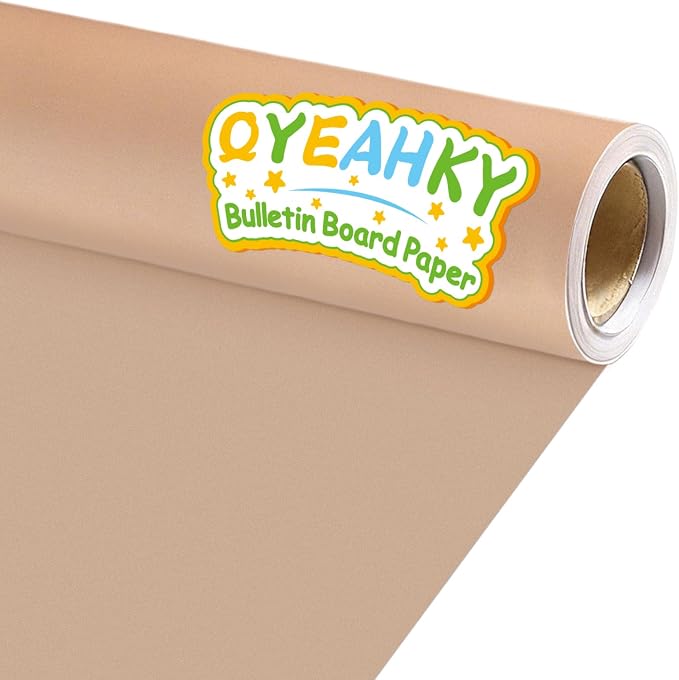 Qyeahkj 17.7in x 20ft Bulletin Board Paper Roll Bulletin Board Background Paper