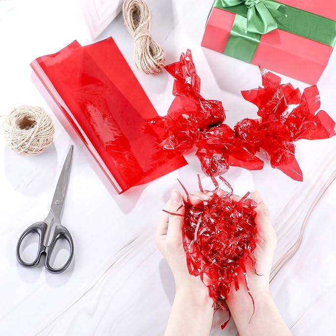 Outus 104 Pcs Colored Cellophane Sheets Cellophane Wrapping Paper