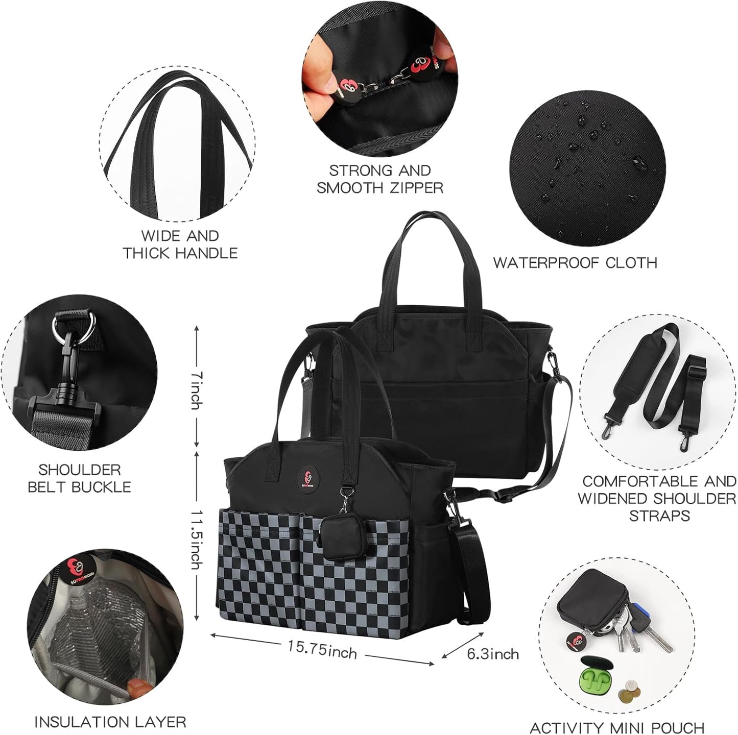 Diaper Bag Tote: Large Tote Baby Bag Boy Diaper Bag Stylish Girl Diaper Bag,Shoulder Mommy Bag