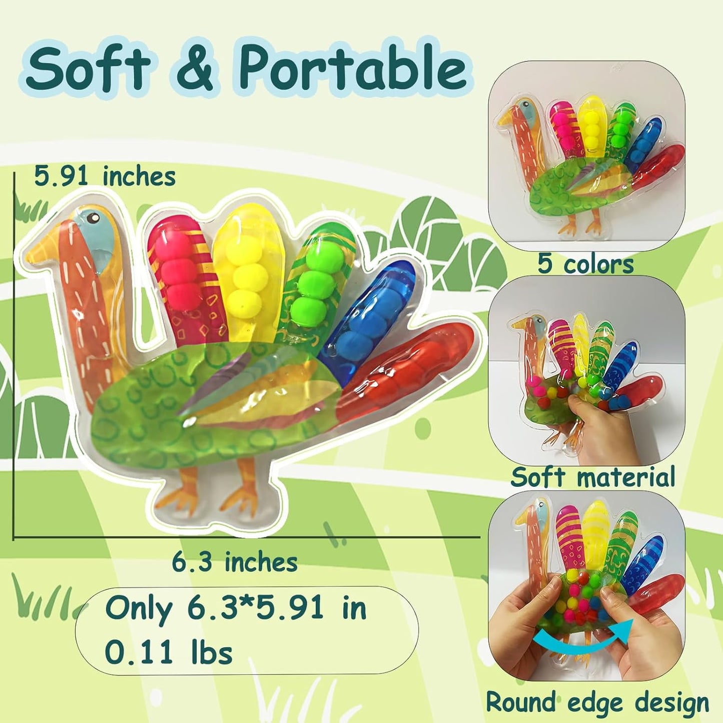 Color Sorting Toys for Toddlers, Squeeze Sensory Fidget Toys, Fine Motor Skills Toy, Montessori Learning Toys for Preschool Learning Activitie, Sensory Activity Toy for Kids 3+ & Adults