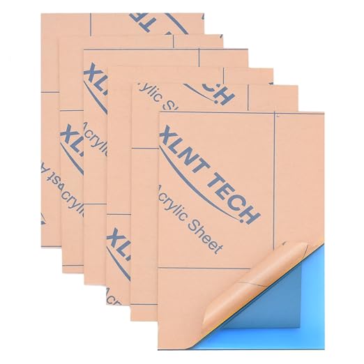 6 PCS Blue Transparent Cast Acrylic Sheets 8" x 12" x 0.118", Plexiglass