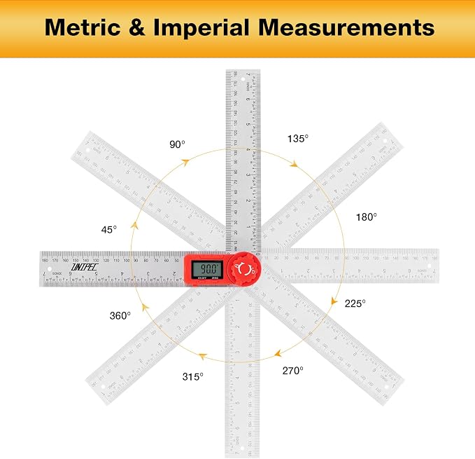 Digital Angle Finder Protractor, Angle Finder Ruler, Stainless steel 7inch 200mm