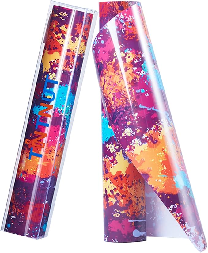 Tintnut Dark Red Splash Heat Transfer Vinyl Roll, stretch washable, works