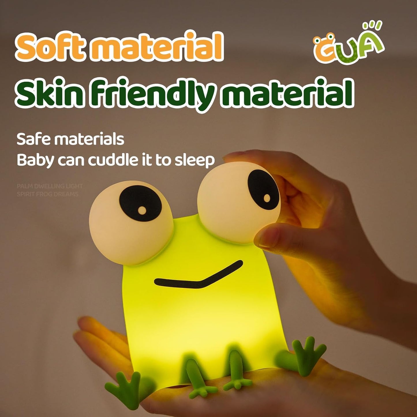 Frog Night Light for Kids, Cute Silicone Dimmable Nursery Night Light, Rechargeable Bedside Lamp, Portable Creative Gifts for Children, Teens, Girls, Boys Christmas Birthday