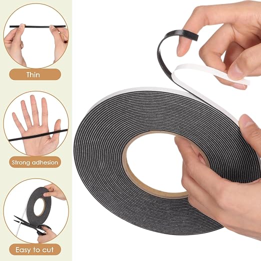 Tatuo 2 Rolls Double Sided Foam Tape PE Foam Tape Sponge Soft Mounting Adhesive