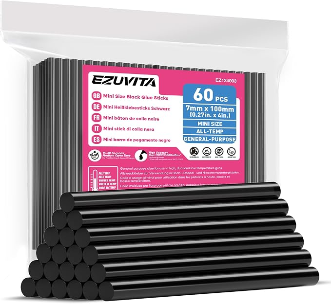 EZUVITA Mini Size Hot Glue Sticks, 0.27” Dia x 4” Long, Festival Decorations