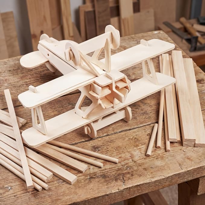 Yalikop 240 Pcs Balsa Wood Sticks 1/8" x 12" Square Wooden Dowels Rods Balsa