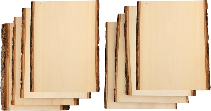 Foggy Bottom Woodworks LLC Premium Basswood Live Edge Wood Planks, Value Pack