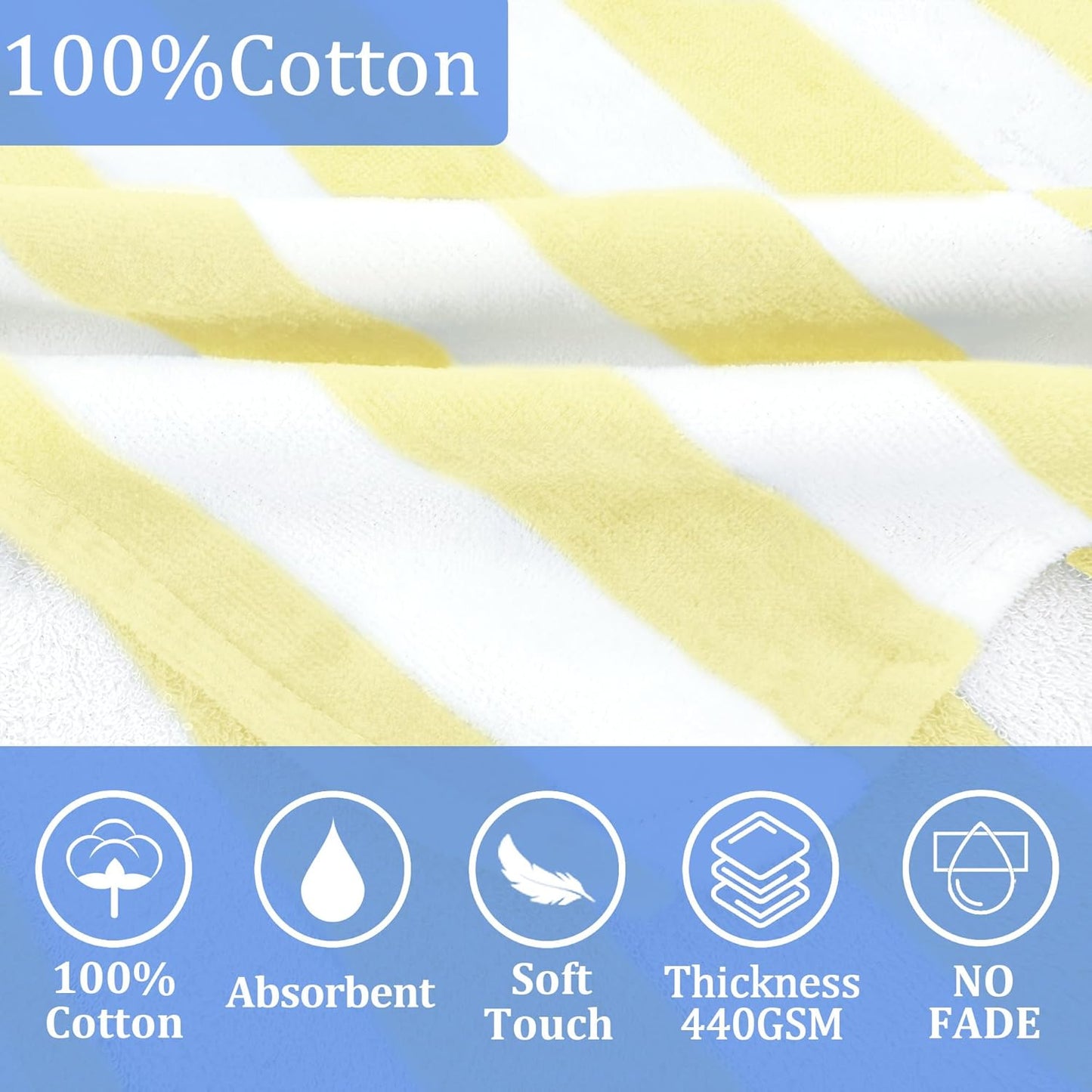 VOOVA & MOVAS Toddler Poncho Towels with Hood, Oversized (2-4Years,22"X22") Made from 100% Soft Cotton,Absorbent Hooded Towels for Baby Girl,Perfect for Pool | Swimming | Bath | Beach,Yellow Stripe