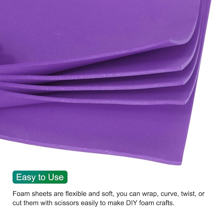 MECCANIXITY EVA Foam Sheets Dark Purple 35.4 Inch x 19.7 Inch 2mm Thick Crafts