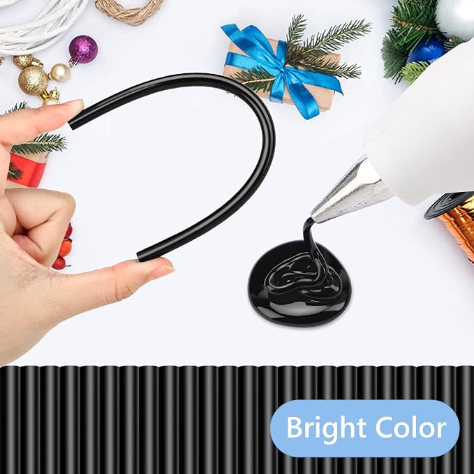 Manarty Black Hot Glue Sticks, All Temperature Adhesive EVA Glue Sticks