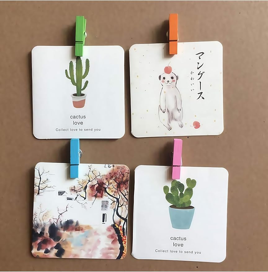 Push Pin with Wooden Clips